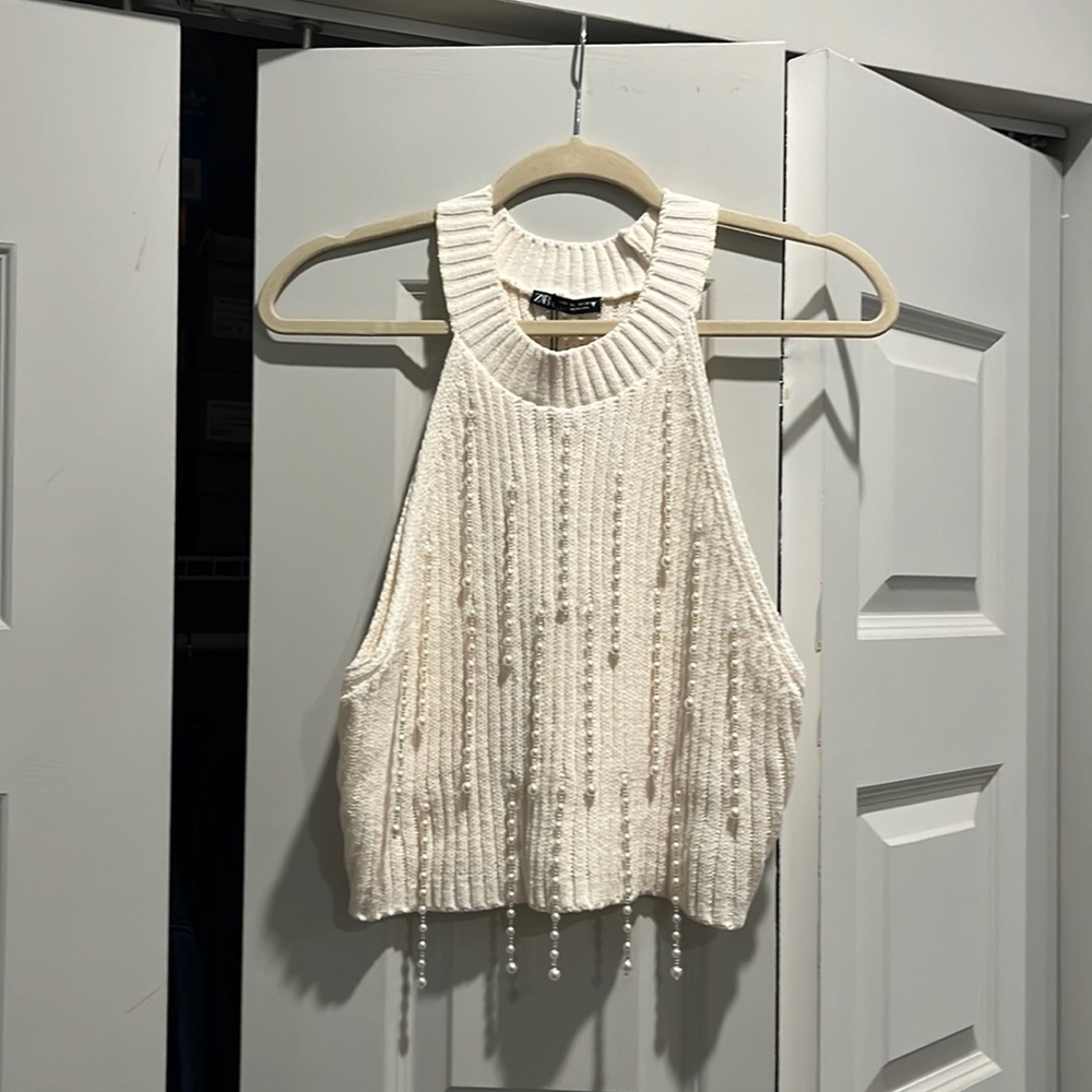 Zara Beaded Sweater Tank